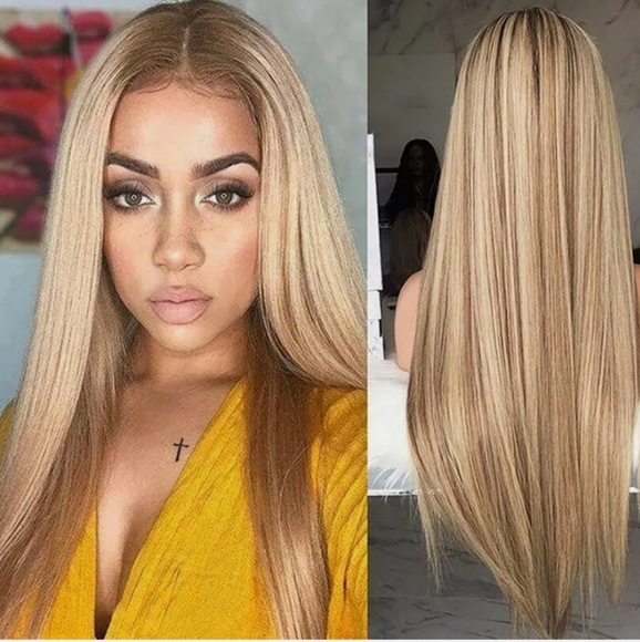 Blonde & brown Ombre hair wig main image 4